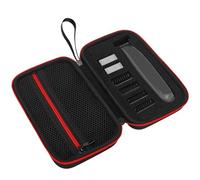 LinMei Funda rígida de transporte compatible con Philips Norelco One Blade Braun Series XT5 Micro Touch Solo King C Gillette Style Master Hybrid Electric Trimmer y afeitadora negra (negro-rojo)