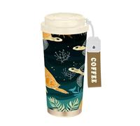 LINNIKEEEE Acuarela Arte Tortugas De Mar Vaso Térmico de Acero Inoxidable para Café,Botella de Agua con Aislamiento Al Vacío para Viajes(500 Ml)