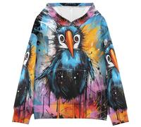 LINNIKEEEE Acuarela Obra De Arte PingüIno Sudaderas con Capucha para NiñOs NiñAs con Estampado 3D Bonitas Cómodas