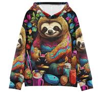 LINNIKEEEE Acuarela Obras De Arte Perrito Sudaderas con Capucha para NiñOs NiñAs con Estampado 3D Bonitas Cómodas
