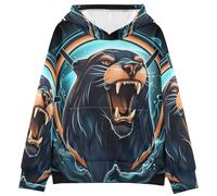 LINNIKEEEE Animal Enojado LeóN De Mar Sudaderas con Capucha para NiñOs NiñAs con Estampado 3D Bonitas Cómodas