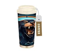 LINNIKEEEE Animal Enojado LeóN De Mar Vaso Térmico de Acero Inoxidable para Café,Botella de Agua con Aislamiento Al Vacío para Viajes(500 Ml)