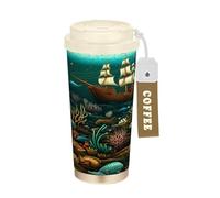 LINNIKEEEE Animales De Mar De Colores Vaso Térmico de Acero Inoxidable para Café,Botella de Agua con Aislamiento Al Vacío para Viajes(500 Ml)