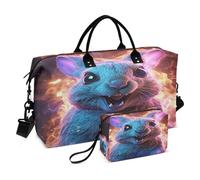 LINNIKEEEE Ardilla Linda Despedida Genial Bolsas de Viaje para Gimnasio, Bolso de Fin de Semana con Bolsa de Aseo para Niñas Hombres