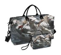 LINNIKEEEE Arte Al Óleo Caballos Corriendo Bolsas de Viaje para Gimnasio, Bolso de Fin de Semana con Bolsa de Aseo para Niñas Hombres