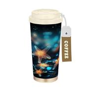 LINNIKEEEE Arte De Estrellas De Mar Azul Vaso Térmico de Acero Inoxidable para Café,Botella de Agua con Aislamiento Al Vacío para Viajes(500 Ml)