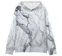 LINNIKEEEE Arte De MáRmol Abstracto Blanco Sudaderas con Capucha para NiñOs NiñAs con Estampado 3D Bonitas Cómodas