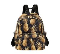 LINNIKEEEE Arte De Oro De Las PiñAs Mochila Bookbag Mini Bolso de Hombro para Viajes Adolescentes