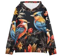 LINNIKEEEE Aves Acuarela De Lujo Sudaderas con Capucha para NiñOs NiñAs con Estampado 3D Bonitas Cómodas