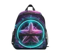 LINNIKEEEE Brillante Estrella Circular ArtíStica Mochila para Niños Pequeños,Minibolso de Hombro con Silbato para Viajes Niños de 1 a 6 Años