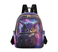 LINNIKEEEE BúHo PúRpura Fresco Mochila Bookbag Mini Bolso de Hombro para Viajes Adolescentes