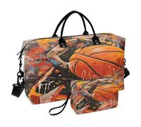 LINNIKEEEE Caballo Corriendo Marrón Fresco Bolsas de Viaje para Gimnasio, Bolso de Fin de Semana con Bolsa de Aseo para Niñas Hombres