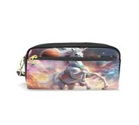 LINNIKEEEE Caballo Deportivo Genial Estuche de Cuero para Lápices Bolsa de Maquillaje Escolar Estudiante Caja de Lápices para Niños Niñas