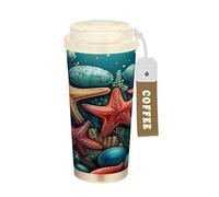 LINNIKEEEE Colorido Mar Starfish Vaso Térmico de Acero Inoxidable para Café,Botella de Agua con Aislamiento Al Vacío para Viajes(500 Ml)