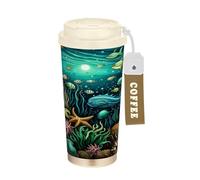 LINNIKEEEE Coloridos Peces De Mar Vaso Térmico de Acero Inoxidable para Café,Botella de Agua con Aislamiento Al Vacío para Viajes(500 Ml)