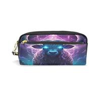 LINNIKEEEE Cool Ovejas Luz De Lujo Estuche de Cuero para Lápices Bolsa de Maquillaje Escolar Estudiante Caja de Lápices para Niños Niñas