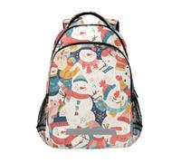 LINNIKEEEE Dibujos Animados Arte MuñEcos De Nieve Mochila Escolar Escolares Mochilas para Estudiante Niñas Niños