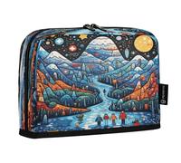 LINNIKEEEE Dibujos Animados Doodle Osos Polares Estuches para Lápices Bolsos para Bolígrafos Estudiantes Niñas Niños