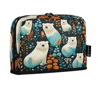 LINNIKEEEE Dibujos Animados Lindos Osos Polares Estuches para Lápices Bolsos para Bolígrafos Estudiantes Niñas Niños