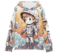 LINNIKEEEE Divertido Acuarela Astro Sudaderas con Capucha para NiñOs NiñAs con Estampado 3D Bonitas Cómodas