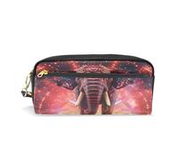 LINNIKEEEE Elefante Moderno De Lujo Estuche de Cuero para Lápices Bolsa de Maquillaje Escolar Estudiante Caja de Lápices para Niños Niñas