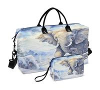 LINNIKEEEE Erizo Lindo Acuarela Nevada Bolsas de Viaje para Gimnasio, Bolso de Fin de Semana con Bolsa de Aseo para Niñas Hombres