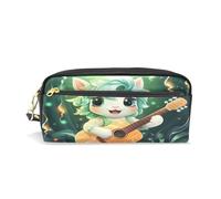 LINNIKEEEE Grenn Lindo Unicornio De Dibujos Animados Estuche de Cuero para Lápices Bolsa de Maquillaje Escolar Estudiante Caja de Lápices para Niños Niñas