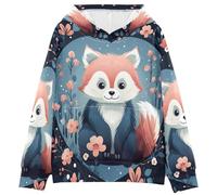 LINNIKEEEE Lindo Divertido Panda Rojo De Dibujos Animados Sudaderas con Capucha para NiñOs NiñAs con Estampado 3D Bonitas Cómodas