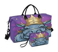 LINNIKEEEE Lindo Garabato Rinoceronte Bolsas de Viaje para Gimnasio, Bolso de Fin de Semana con Bolsa de Aseo para Niñas Hombres