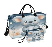 LINNIKEEEE Lindo Koala De Dibujos Animados Bolsas de Viaje para Gimnasio, Bolso de Fin de Semana con Bolsa de Aseo para Niñas Hombres