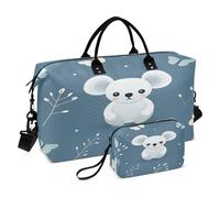 LINNIKEEEE Lindo Patrón De Dibujos Animados Koala Bolsas de Viaje para Gimnasio, Bolso de Fin de Semana con Bolsa de Aseo para Niñas Hombres