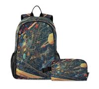 LINNIKEEEE MatemáTicas Planetas Espacio CóSmico Juego de Mochila Bolsa de Almuerzo para Estudiantes,Mochila Escolar Ligera para Niños Niñas