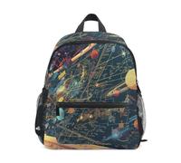 LINNIKEEEE MatemáTicas Planetas Espacio CóSmico Mochila para Niños Pequeños,Minibolso de Hombro con Silbato para Viajes Niños de 1 a 6 Años