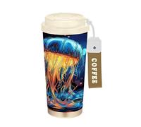 LINNIKEEEE Medusas De Mar Azul Vaso Térmico de Acero Inoxidable para Café,Botella de Agua con Aislamiento Al Vacío para Viajes(500 Ml)
