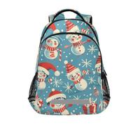 LINNIKEEEE MuñEcos De Nieve Caramelo Rojo Sombreros Festivos Mochila Escolar Escolares Mochilas para Estudiante Niñas Niños