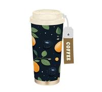 LINNIKEEEE Naranjas De Frutas Vaso Térmico de Acero Inoxidable para Café,Botella de Agua con Aislamiento Al Vacío para Viajes(500 Ml)