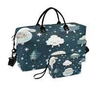 LINNIKEEEE Patrón Repetitivo Linda Oveja Bolsas de Viaje para Gimnasio, Bolso de Fin de Semana con Bolsa de Aseo para Niñas Hombres