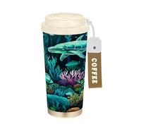 LINNIKEEEE Peces De Dibujos Animados De Mar Colorido Vaso Térmico de Acero Inoxidable para Café,Botella de Agua con Aislamiento Al Vacío para Viajes(500 Ml)