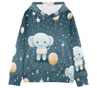 LINNIKEEEE Repitiendo Lindos Elefantes Sudaderas con Capucha para NiñOs NiñAs con Estampado 3D Bonitas Cómodas