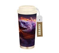 LINNIKEEEE Tortuga De Mar Enojada PúRpura Vaso Térmico de Acero Inoxidable para Café,Botella de Agua con Aislamiento Al Vacío para Viajes(500 Ml)