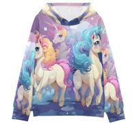 LINNIKEEEE Unicornio De Dibujos Animados Lindo Sudaderas con Capucha para NiñOs NiñAs con Estampado 3D Bonitas Cómodas
