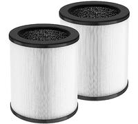LINNIW Druiap Filtro de repuesto para purificador de aire compatible con Druiap KJ80, filtro de 3 etapas de grado True HEPA, carbón activado y prefiltro, filtro giratorio de 360°, paquete de 2 (no para KJ150)