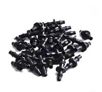 Linnkyfloa 100 piezas de conectores de dos vías de púas de 1/4 de 4 mm/7 mm, tubos de riego por goteo que soportan la conexión entre la línea principal y las líneas de goteo