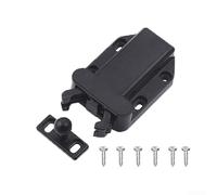 Linnkyfloa 4 cierres de puerta con forma de ABS para armarios de cocina, cajones, armarios, estanterías, tamaño 55 x 43 mm, incluye tornillos de montaje (negro)