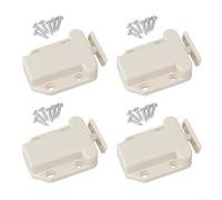Linnkyfloa 4 cierres de puerta con forma de ABS para armarios de cocina, cajones, armarios, estanterías, tamaño 55 x 43 mm, incluye tornillos de montaje (blanco)
