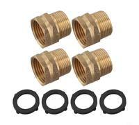 Linnkyfloa 4 mangueras de jardín de latón, conector macho de 3/4 pulgadas GHT a macho NPT de 3/4 pulgadas, grifo de latón a prueba de fugas, tubería, sistema de riego y tareas de limpieza al aire