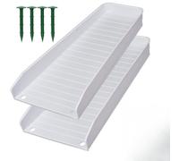 Linnkyfloa Bloque de bajante de PVC con drenaje de techo eficiente contra golpes, divisor de extensión de canalón con clavos de tierra, marrón (blanco)