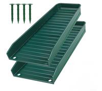Linnkyfloa Bloque de bajante de PVC con drenaje eficiente de topes, divisor de extensión de canalón con clavos de tierra, marrón (verde)