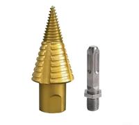 Linnkyfloa Broca divisora de leña SDS y vástago hexagonal cuadrado, herramienta de división de troncos de acero al carbono desmontable de cambio rápido para madera húmeda o seca (vástago cuadrado)