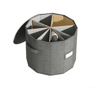 Linnkyfloa Caja de almacenamiento cilíndrica para zapatos, armario organizador giratorio de 8 compartimentos, estante redondo plegable para zapatillas y botas, ahorro de espacio, gris